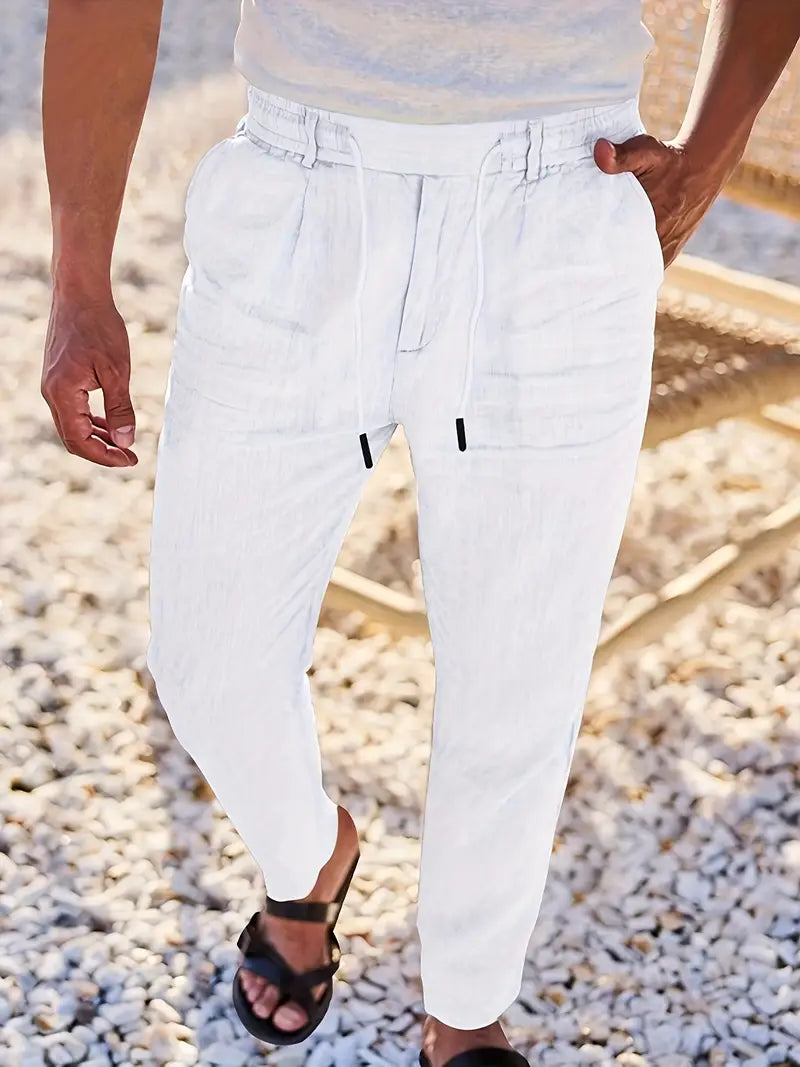 NICHOLS | WIDE LINEN PANTS WITH DRAWSTRING