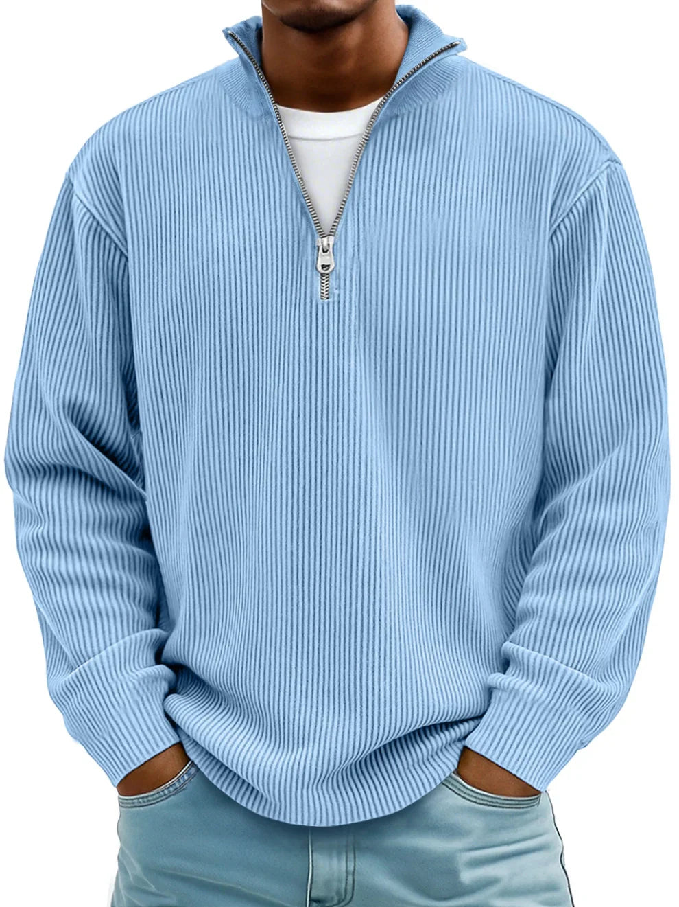 Jude – Trendy Half-Zip Knitted Sweater