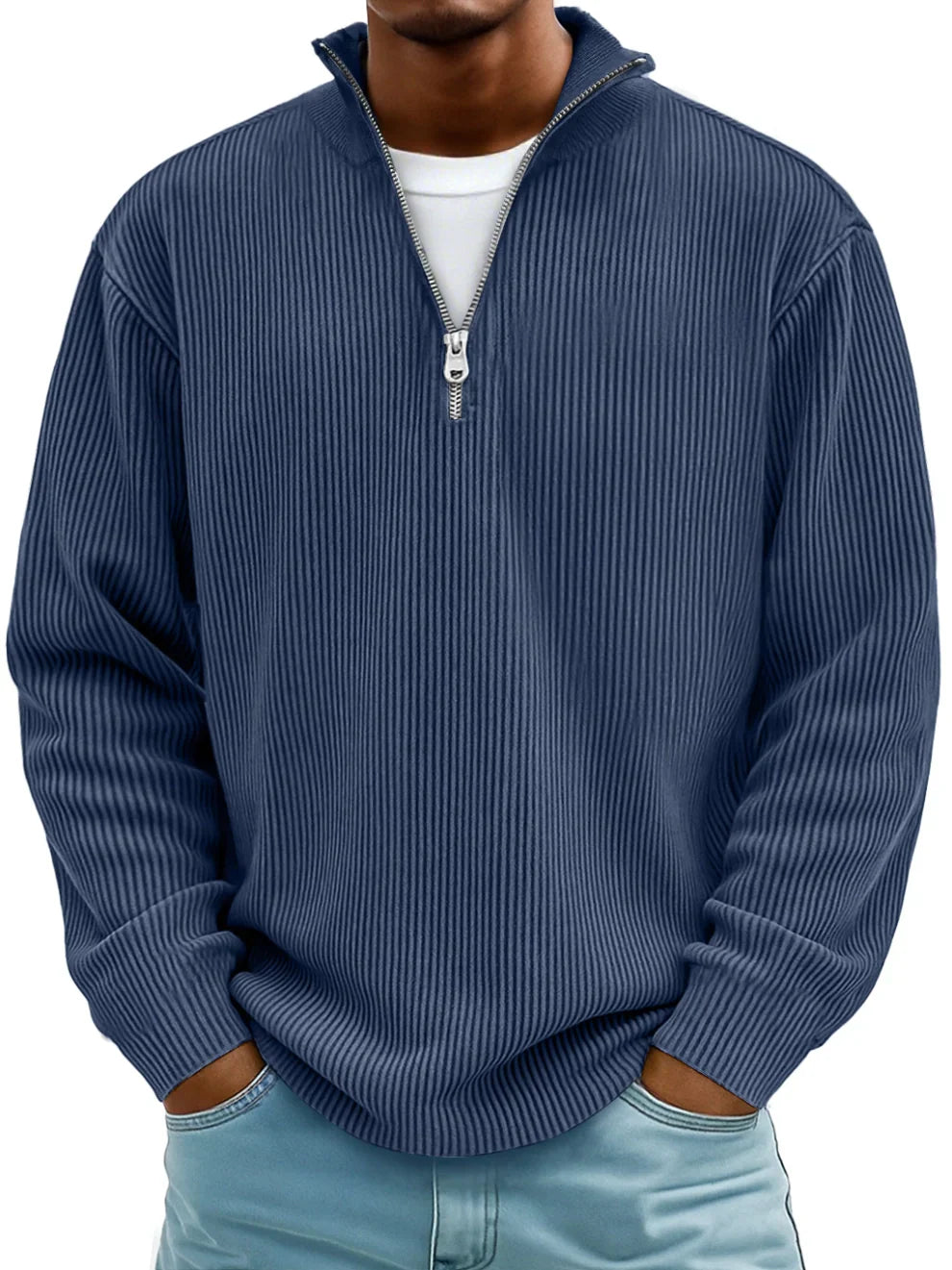 Jude – Trendy Half-Zip Knitted Sweater