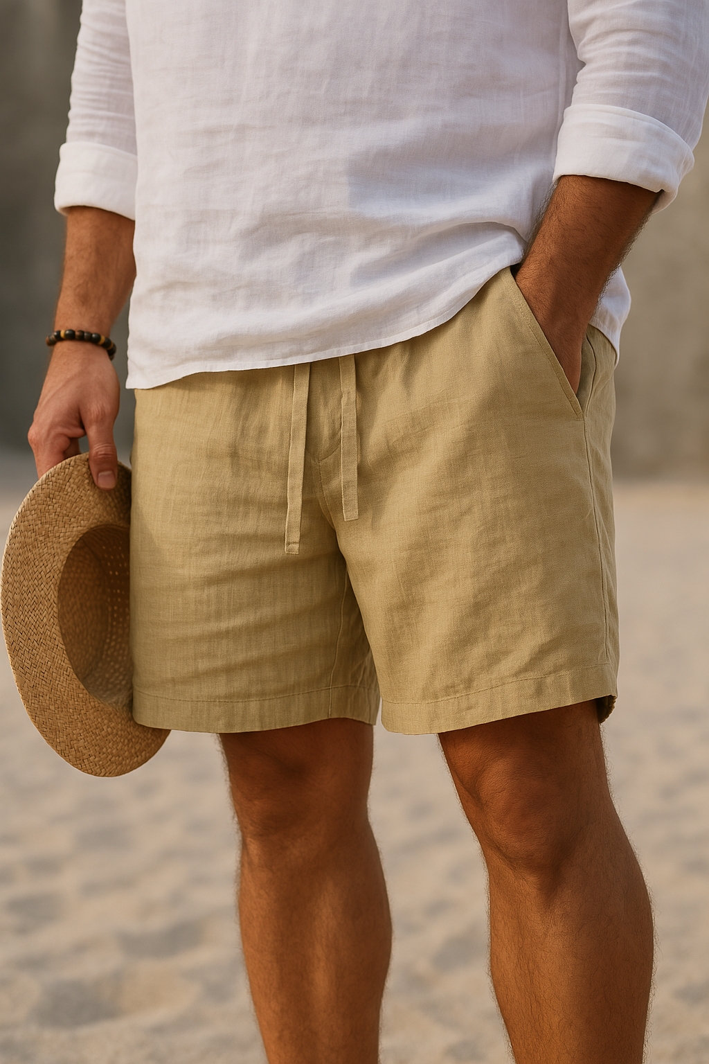 Ruben | Elegant Linen Shorts with Elastic Waist