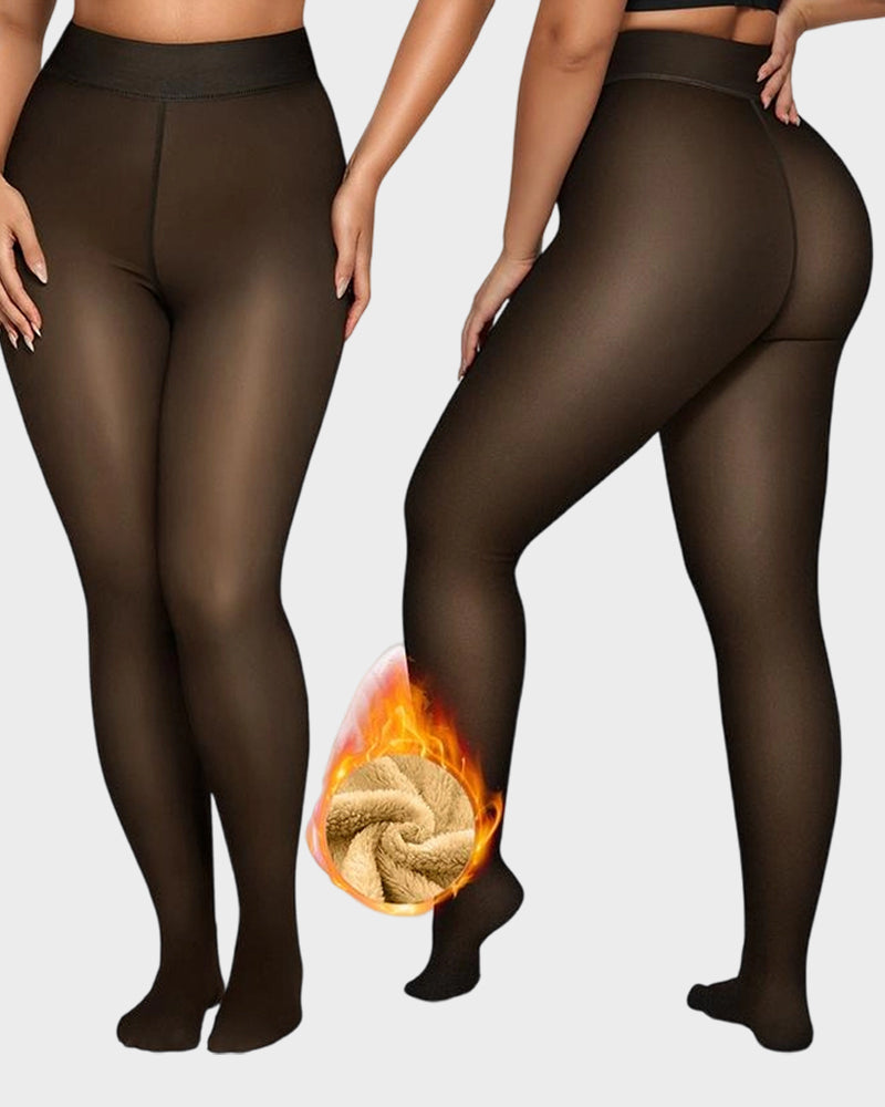 Margot – Semi-Transparent Fleece-Lined Tights