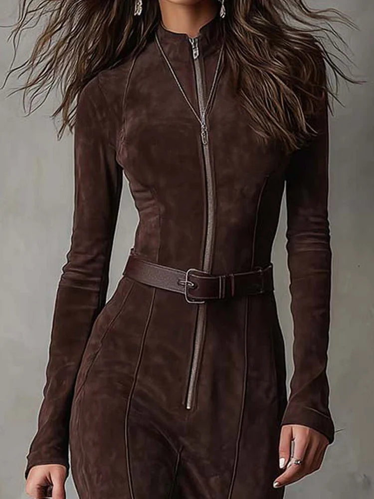 Maisie – Long Suede Dress