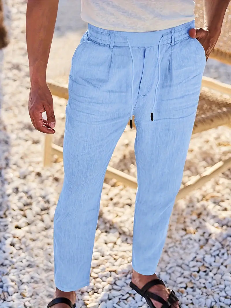 NICHOLS | WIDE LINEN PANTS WITH DRAWSTRING