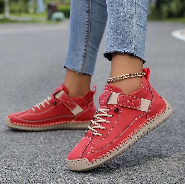 Gwyneth - Orthopaedic Comfort Leather Trainers